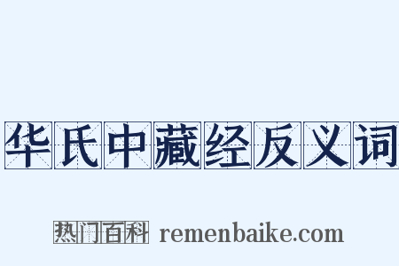 华氏中藏经反义词是什么意思的图片